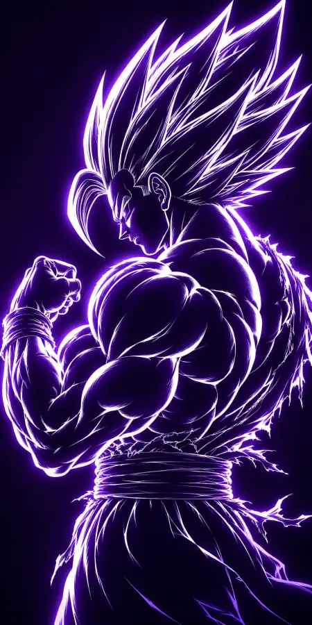 Neon Purple Gohan Beast Line Art 4K wallpaper for desktop and mobile - Pixbee