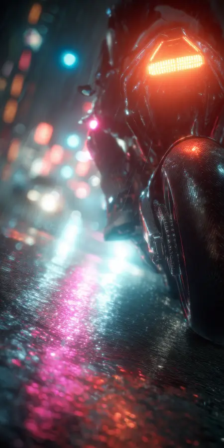 Neon Rain Phantom 4K wallpaper for desktop and mobile - Pixbee