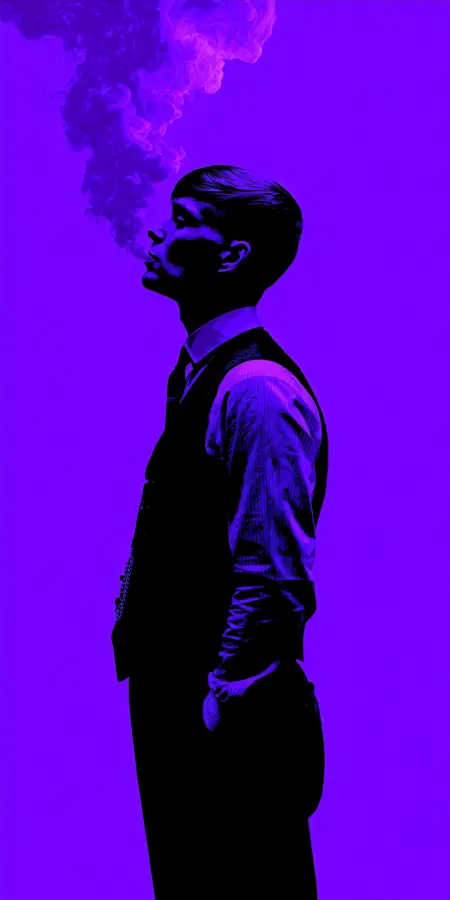 Neon Shadow Smoking Boss 4K wallpaper for desktop and mobile - Pixbee