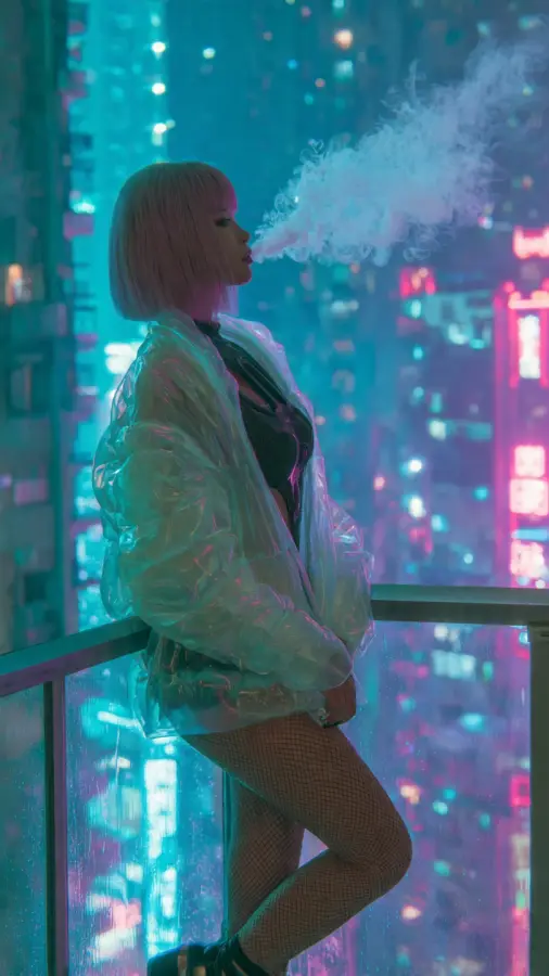 Neon Skyline Dreamer 4K wallpaper for desktop and mobile - Pixbee