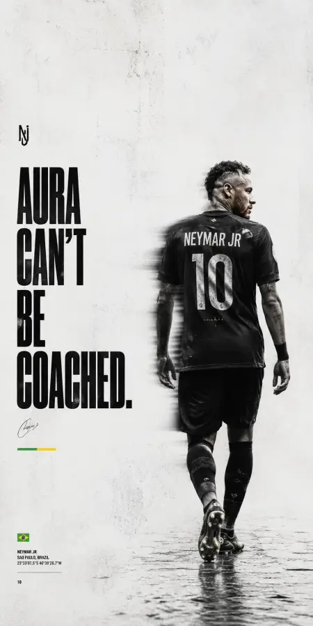 “Neymar Jr Aura Football King: Uncoachable Soccer Magic ⚽🔥” 4K wallpaper for desktop and mobile - Pixbee
