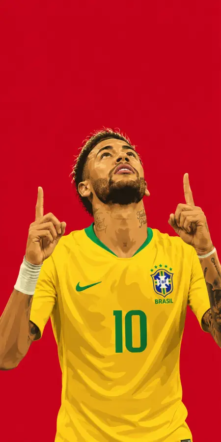 Neymar Jr Brazil Pointing Up Celebration — football phone wallpaper