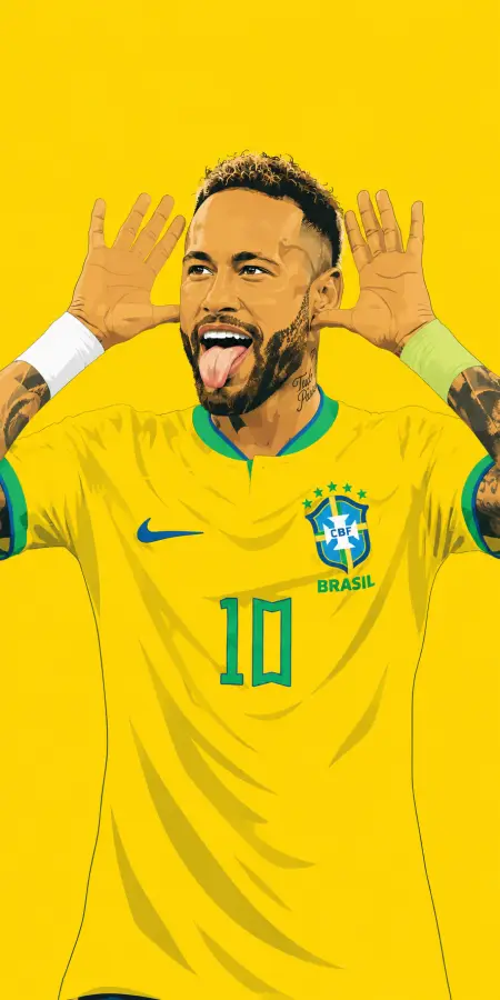 Neymar Jr Brazil Silly Celebration Pose — football phone wallpaper