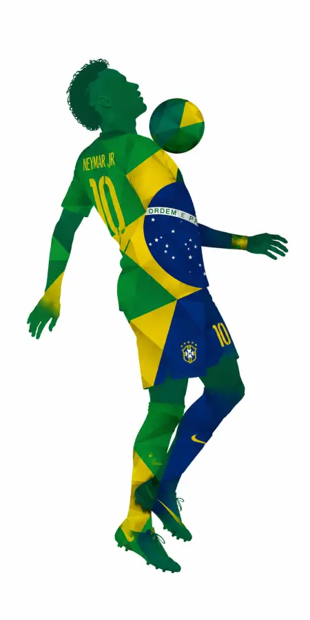 Neymar Jr Chest Control Geometric Art — football phone wallpaper