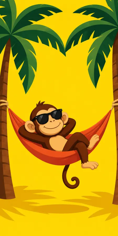 No stress, no chaos — just monkey mode activated 🐒😎 4K wallpaper for desktop and mobile - Pixbee