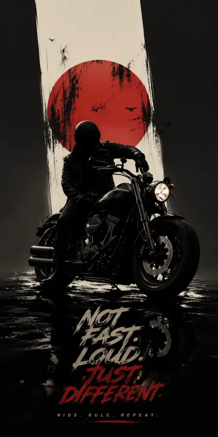 “Not here to fit in. Built to leave a mark. 🖤🏍️” 4K wallpaper for desktop and mobile - Pixbee