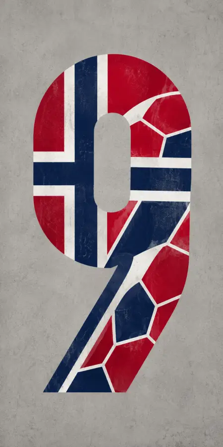Number 9 Norway Flag Football Design — football phone wallpaper