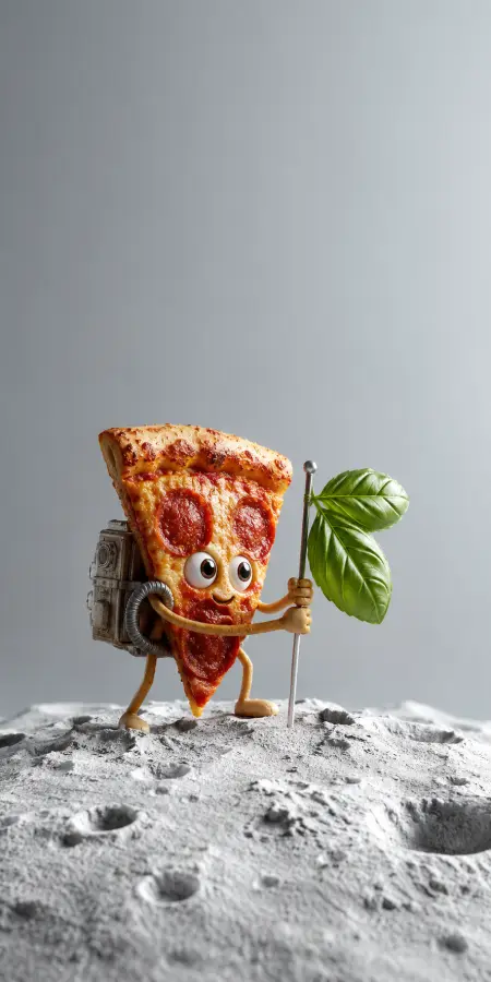 "One Small Slice, One Giant Bite for Pizza-kind." 4K wallpaper for desktop and mobile - Pixbee