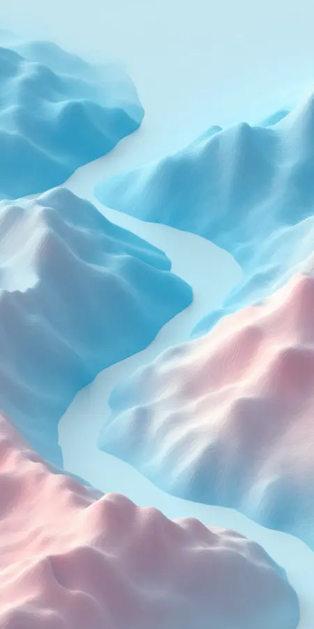 Pastel Flowing Valley Waves 4K wallpaper for desktop and mobile - Pixbee