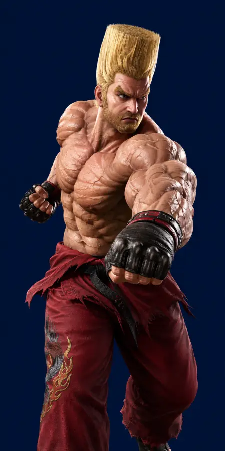 Paul Phoenix Mid Punch Stance Dark Blue Background 4K wallpaper for desktop and mobile - Pixbee