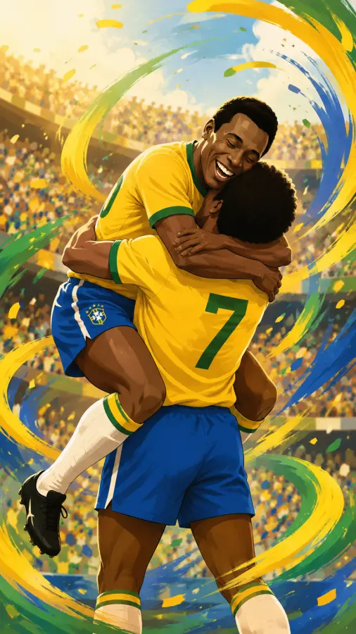 Pele Celebrating With Jairzinho World Cup — football phone wallpaper