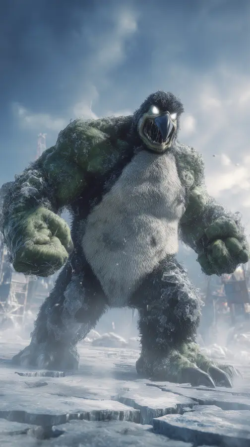 Pengu-Hulk Titan 4K wallpaper for desktop and mobile - Pixbee