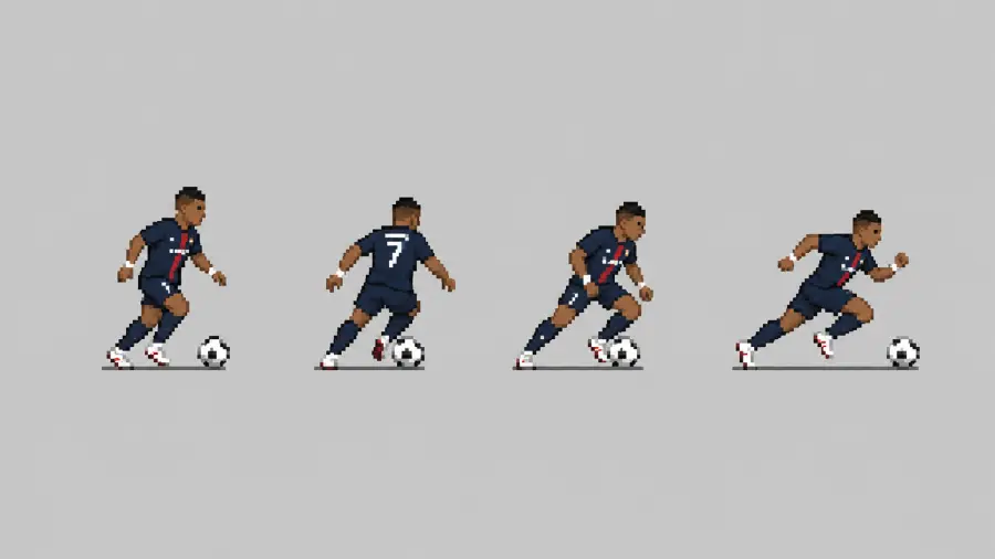 Pixel Art Football Dribbling Animation Frame 4K wallpaper for desktop and mobile - Pixbee