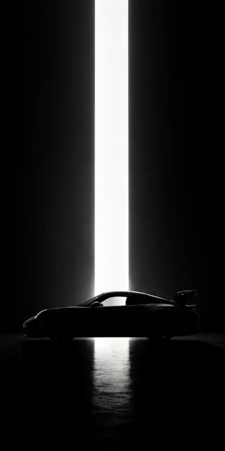 Porsche 911 Silhouette In Light Shaft — cars phone wallpaper