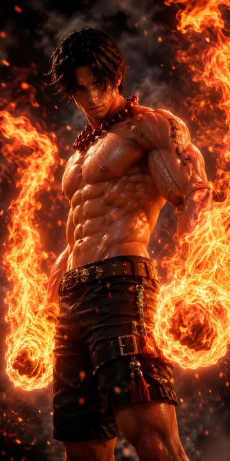 Portgas D Ace Fire Fists Blazing Inferno 4K wallpaper for desktop and mobile - Pixbee