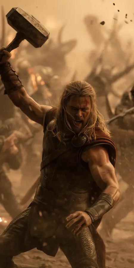 Rage of Thunder Warrior - Thor 4K wallpaper for desktop and mobile - Pixbee