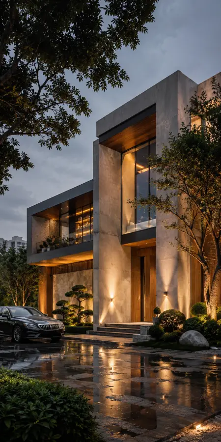 Rainlit Mansion 4K wallpaper for desktop and mobile - Pixbee
