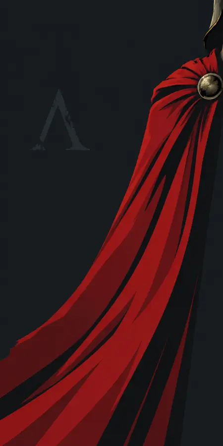 Red Flowing Spartan Cape Minimalist Art — iphone wallpapers phone wallpaper