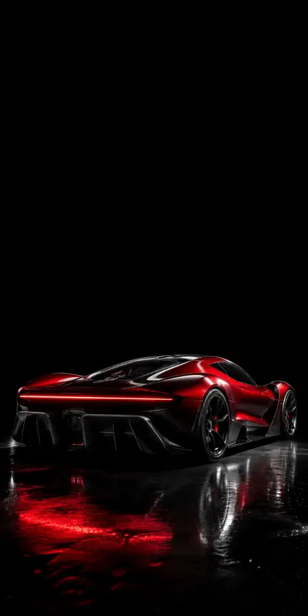 Red Modern Sports Car Rear View — iphone wallpapers phone wallpaper