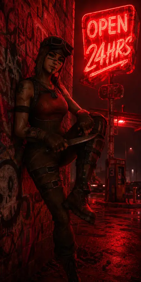 Renegade Raider Fortnite Character Gas Station 4K wallpaper for desktop and mobile - Pixbee