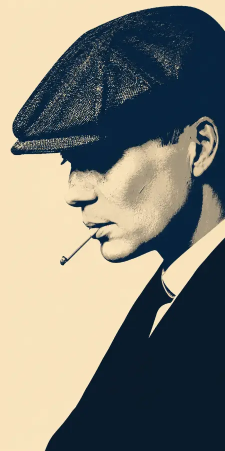Retro Poster Profile Portrait Of Man Smoking 4K wallpaper for desktop and mobile - Pixbee