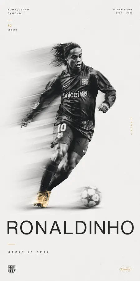 “Ronaldinho — Magic Is Real” 4K wallpaper for desktop and mobile - Pixbee