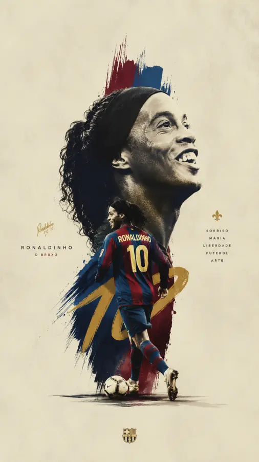 Ronaldinho — The magician who turned football into pure joy and art. 4K wallpaper for desktop and mobile - Pixbee