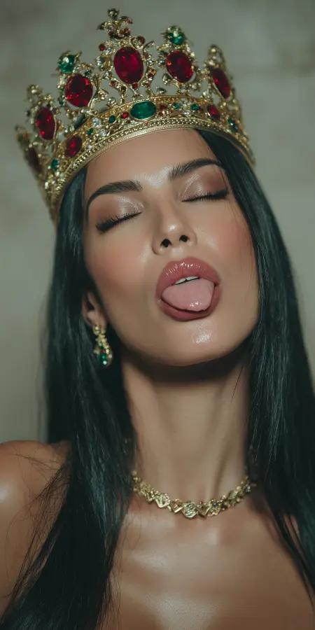 Royal Crown Sensual Glam Portrait 4K wallpaper for desktop and mobile - Pixbee