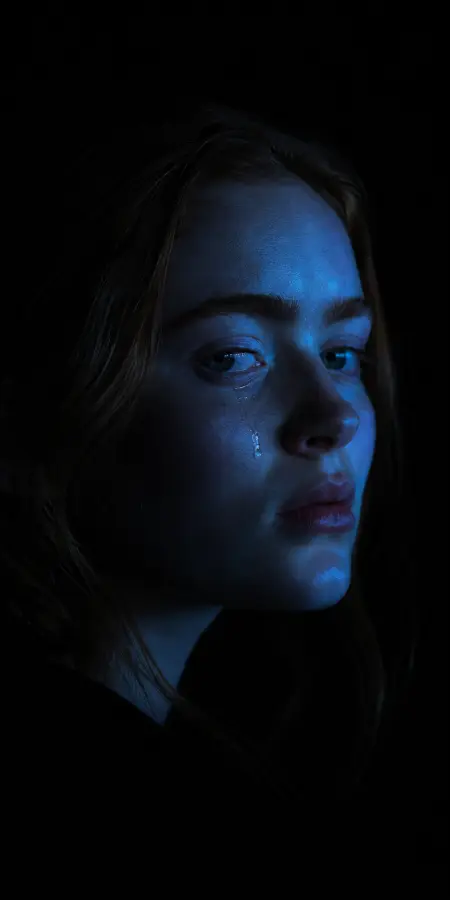 Sadie Sink Crying in Cinematic Light 4K wallpaper for desktop and mobile - Pixbee