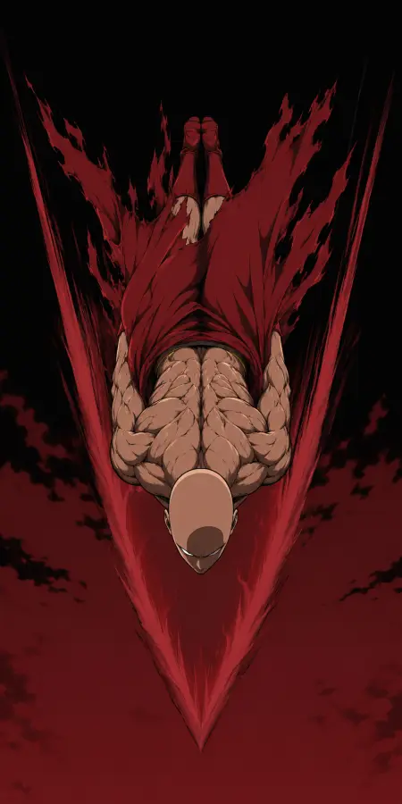 Saitama High Speed Deep Crimson Dive Attack 4K wallpaper for desktop and mobile - Pixbee