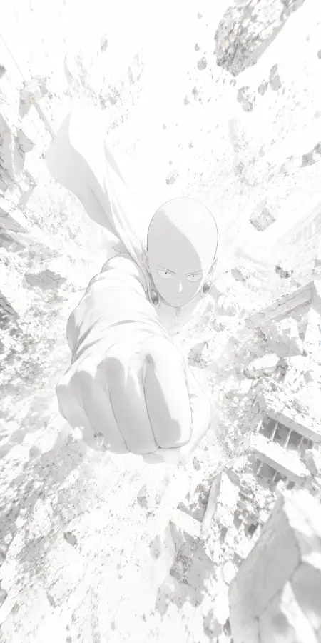 Saitama One Punch Man Delivering Powerful Punch — ue5 phone wallpaper