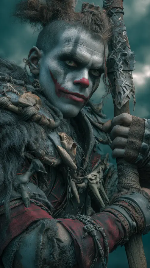 Savage Clown Tribal Warrior - Joker - DC 4K wallpaper for desktop and mobile - Pixbee