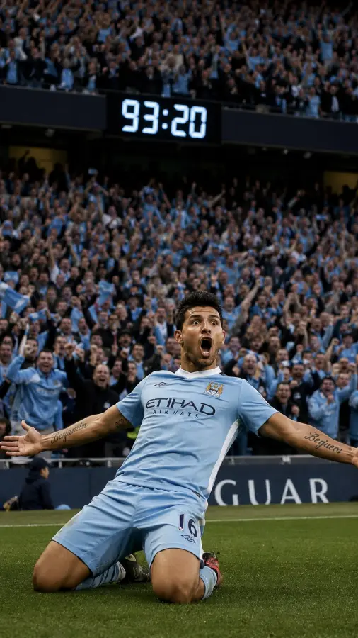 Sergio Aguero 93:20 Premier League Goal — football phone wallpaper