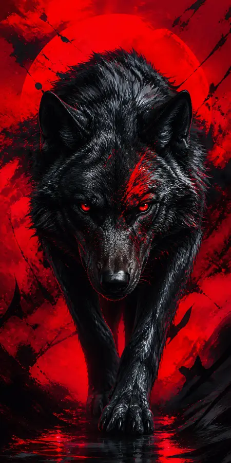 “Shadow Wolf: Silent Power, Deadly Eyes 🐺🔥” 4K wallpaper for desktop and mobile - Pixbee