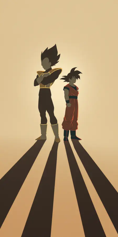 Shadows of Rivalry - Goku - Vegeta 4K wallpaper for desktop and mobile - Pixbee