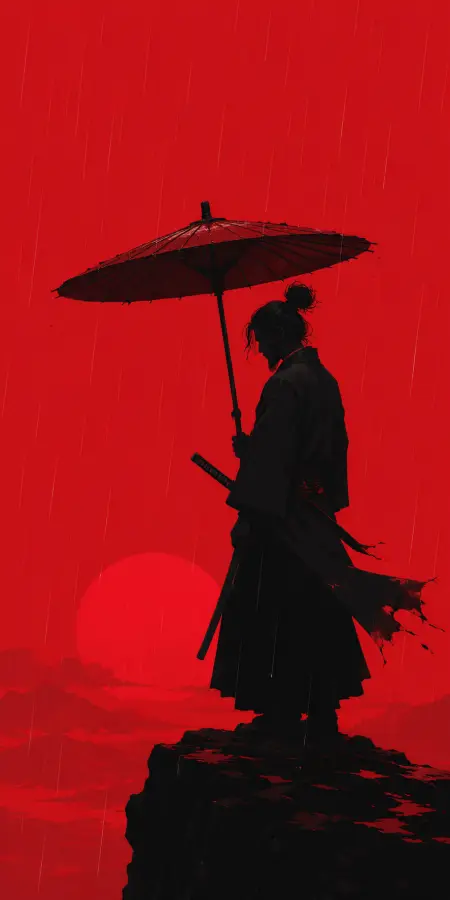 Silence speaks louder than swords ⚔️🌧️🔴 4K wallpaper for desktop and mobile - Pixbee