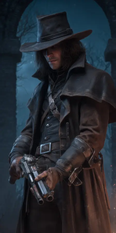 Silent Gunslinger Dark Vigilante Van Helsing 4K wallpaper for desktop and mobile - Pixbee