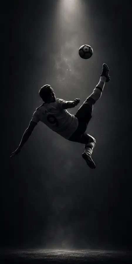 Silhouette Harry Kane Midair Bicycle Kick Action 4K wallpaper for desktop and mobile - Pixbee