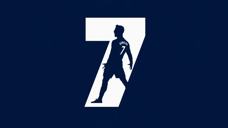 Silhouette of Cristiano Ronaldo Celebrating Inside a Large Number Seven Graphic 4K wallpaper for desktop and mobile - Pixbee