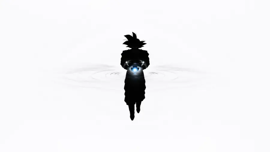 Silhouette of Warrior with Glowing Energy Ball on White 4K wallpaper for desktop and mobile - Pixbee