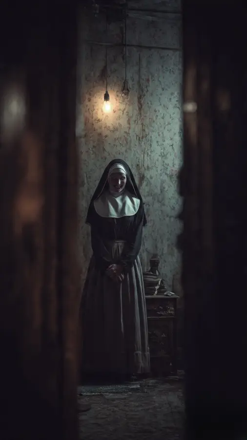Sinister Nun Watching Silently 4K wallpaper for desktop and mobile - Pixbee