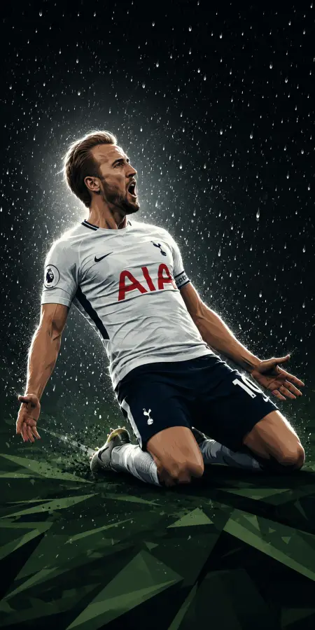 Slideling Knee Celebration Harry Kane Heavy Rain 4K wallpaper for desktop and mobile - Pixbee