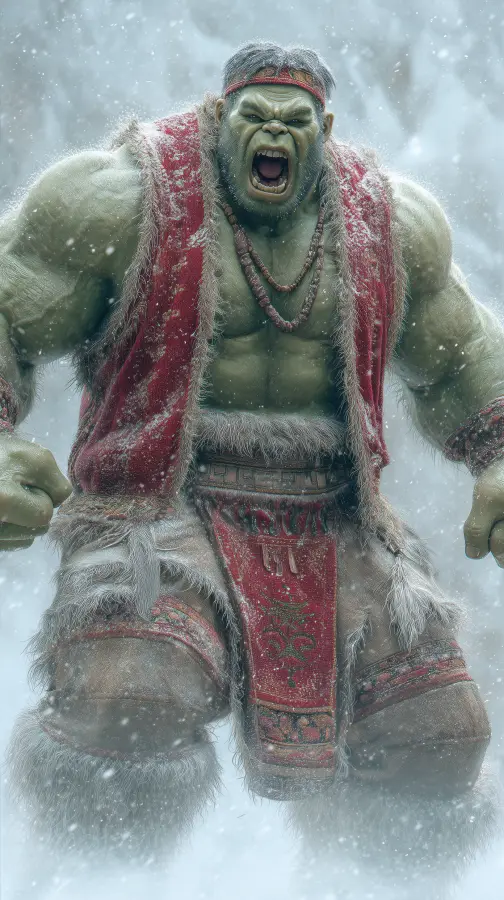 Snow Fury Tribal Titan - Hulk 4K wallpaper for desktop and mobile - Pixbee