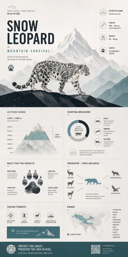 Snow Leopard Mountain Survival: The Ghost of the High Mountains 4K wallpaper for desktop and mobile - Pixbee