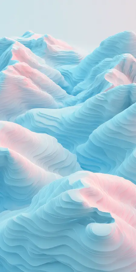 Soft Pastel Terrain Waves 4K wallpaper for desktop and mobile - Pixbee