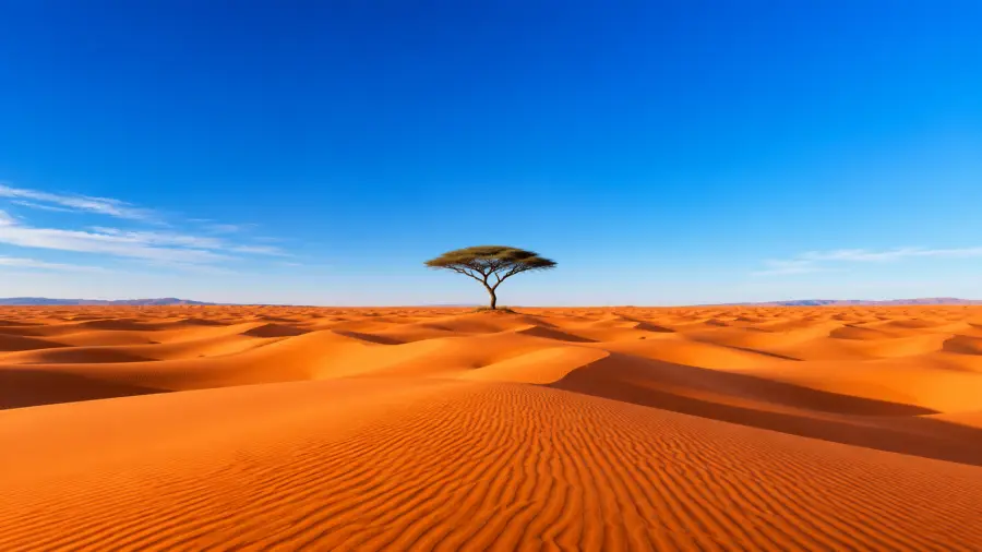 Solitude Across Endless Sands 4K wallpaper for desktop and mobile - Pixbee