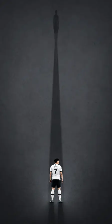 Son Heung Min Long Shadow Standing Poster — football phone wallpaper