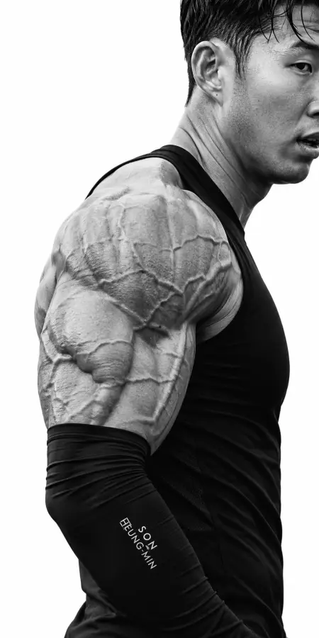 Son Heung Min Muscular Arm Close Up Portrait — football phone wallpaper