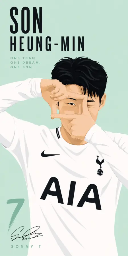 Son Heung Min Signature Camera Gesture Vector — football phone wallpaper