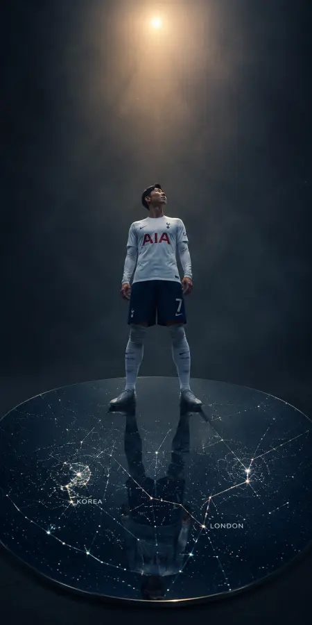 Son Heung Min Spotlight Korea London Map — football phone wallpaper